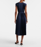 Joseph Volta plissé belted crêpe midi dress
