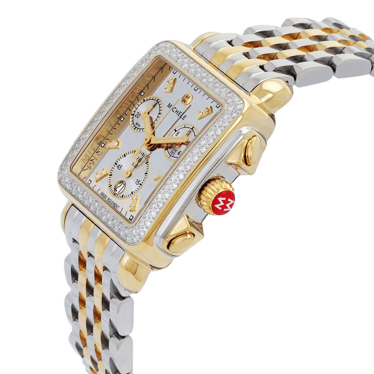 Michele Deco Chronograph Quartz Diamond Silver Dial Ladies Watch MWW06A000805