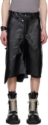 Swampgod Black Beach Leather Shorts