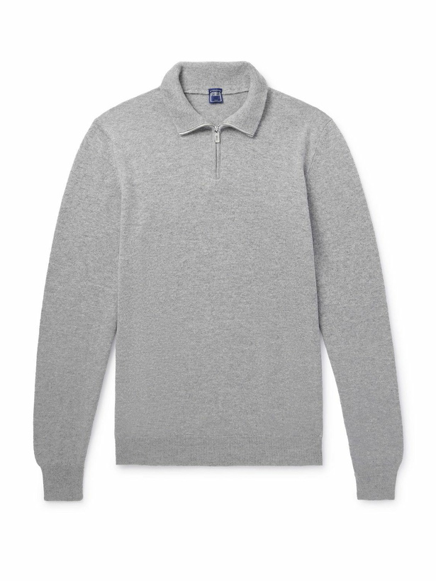 Photo: FEDELI - Favonio Slim-Fit Cashmere Half-Zip Sweater - Gray