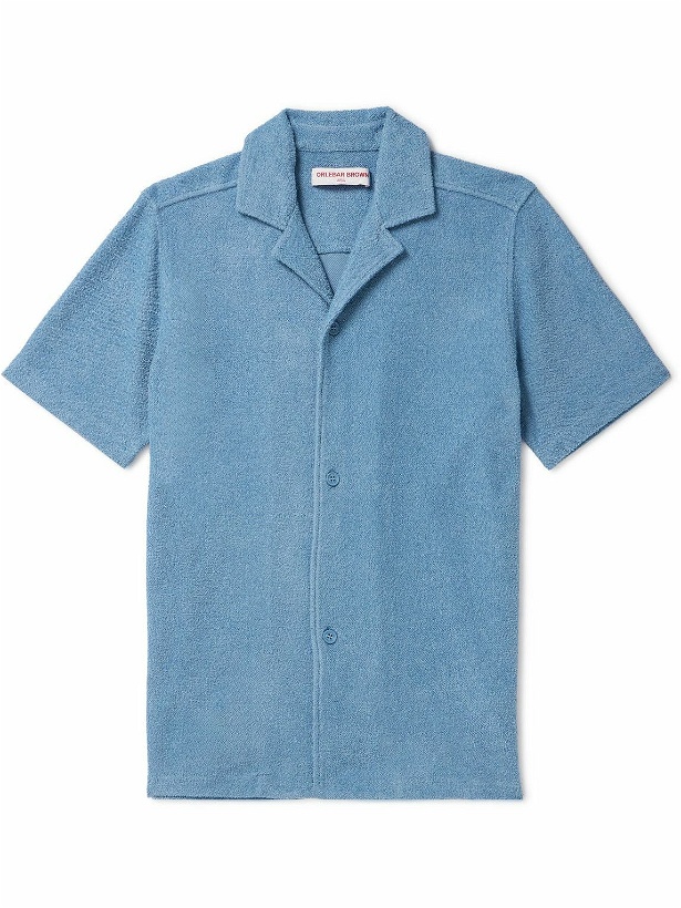 Photo: Orlebar Brown - Howell Camp-Collar Cotton-Terry Shirt - Blue