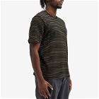 Folk Men's Textured Stripe T-Shirt in Black Taupe