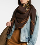 Saint Laurent Cassandre printed wool twill scarf