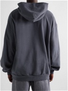 Acne Studios - Oversized Printed Cotton-Jersey Hoodie - Gray