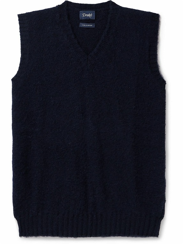 Photo: Drake's - Brushed Wool Sweater Vest - Blue