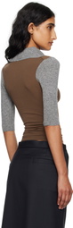 Kiko Kostadinov Khaki & Gray Larissa Knit Polo