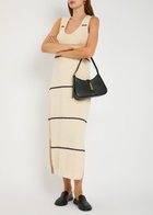 Varley Scott Scoop Neck Knit Midi Dress Cream