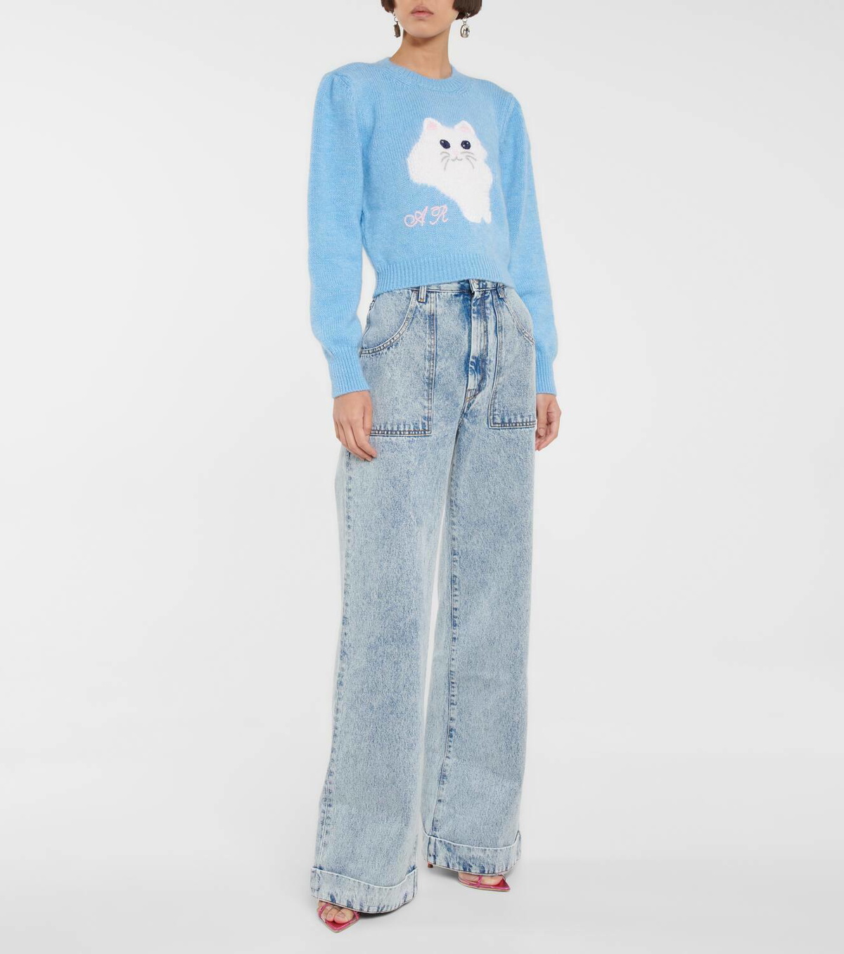 Alessandra Rich High-rise wide-leg jeans
