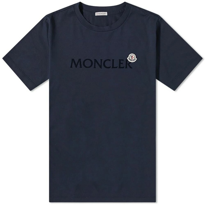 Photo: Moncler Men's Logo Badge T-Shirt in Navy