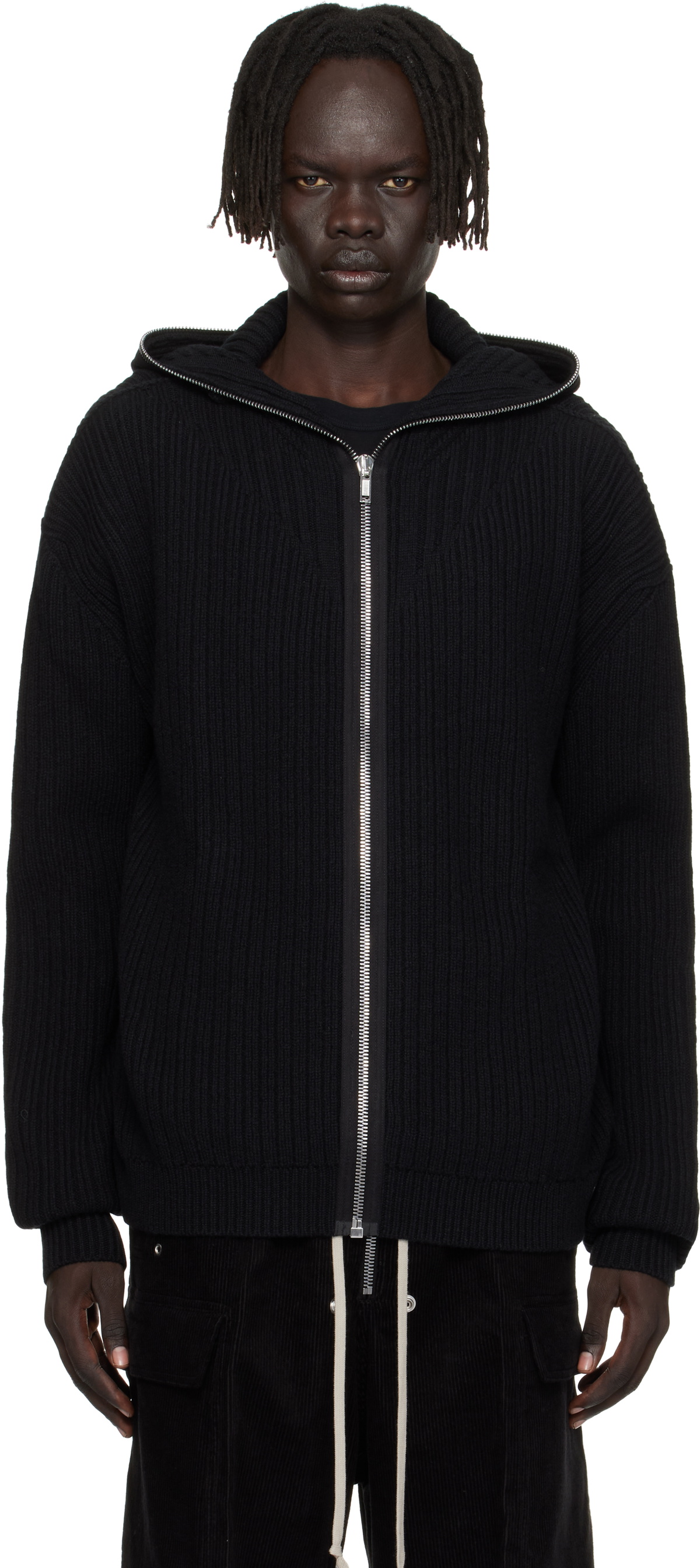 Rick Owens Black Porterville Zipped Hoodie Rick Owens