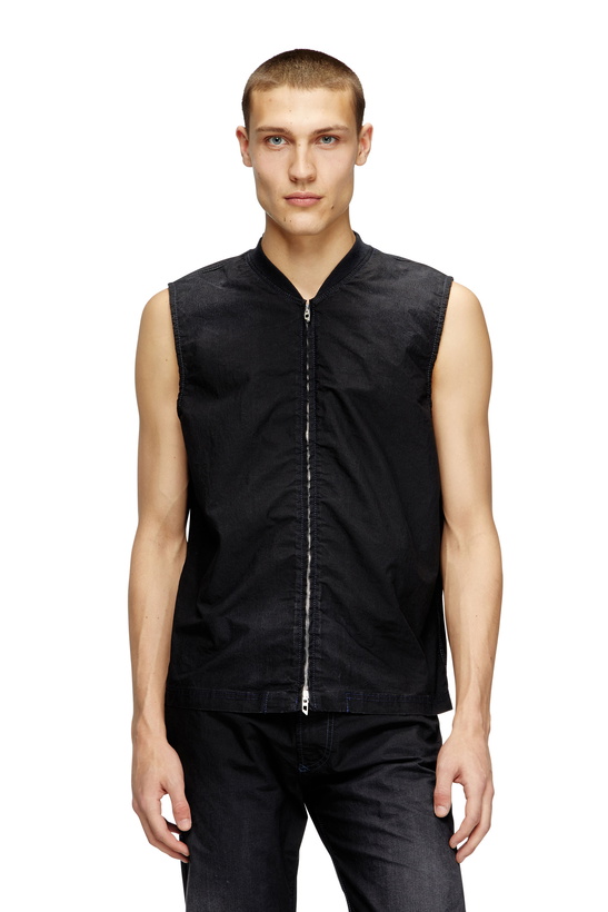 Photo: Diesel Sleeveless technical Jogg Jeans vest - T-Shirts - Unisex - Black