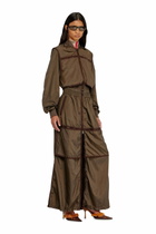 Diesel Nylon jacket with tonal taping - Jackets Womens in Brown
