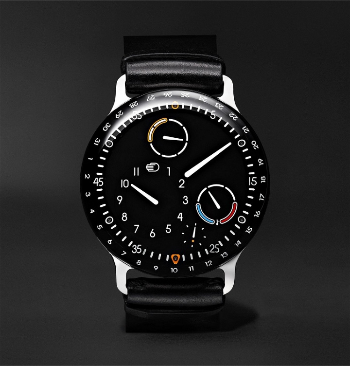 Photo: Ressence - Type 3 Automatic 44mm Titanium and Leather Watch - Black