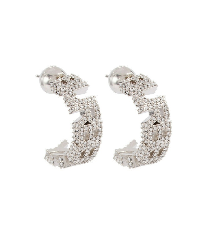 Photo: Burberry - Logo crystal-embellished hoop earrings