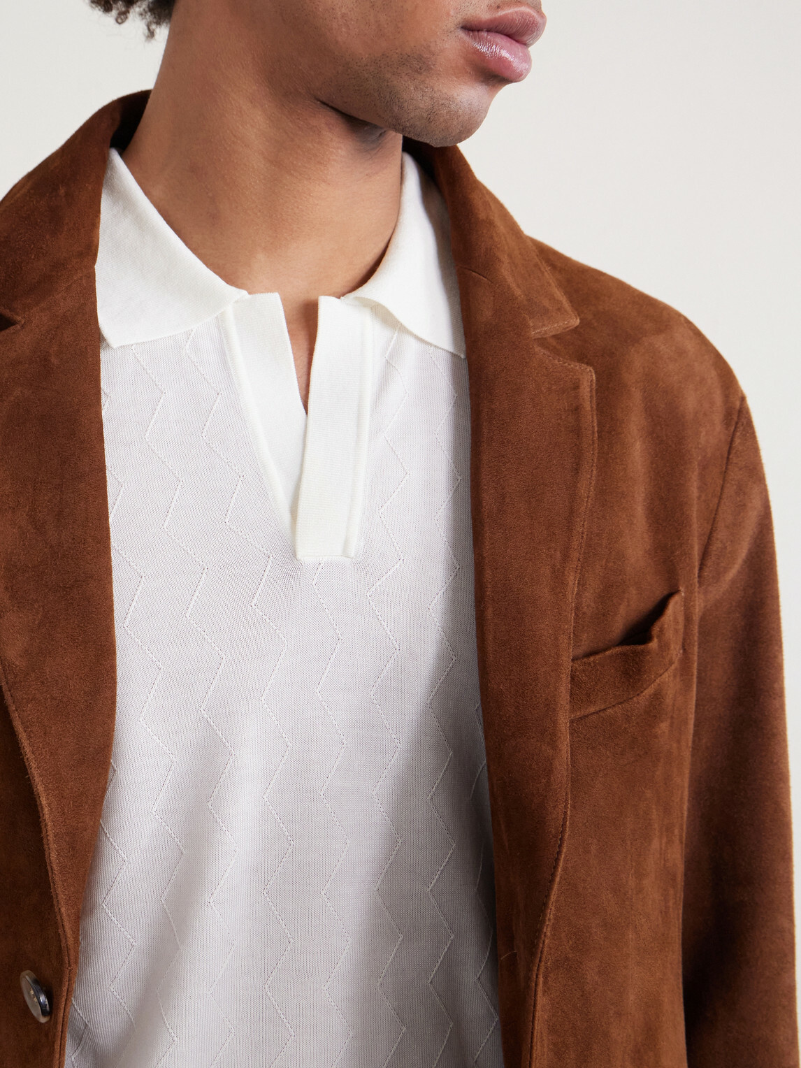 Officine Générale - Pele Lyocell and Wool-Blend Polo Shirt - Neutrals