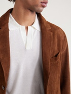 Officine Générale - Pele Lyocell and Wool-Blend Polo Shirt - Neutrals