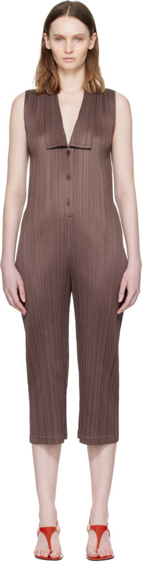 Photo: PLEATS PLEASE ISSEY MIYAKE Brown Loop Bottoms Jumpsuit