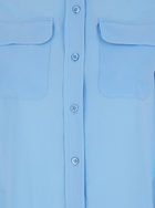 Equipment Light Blue Shirt With Patch Pockets On The Chest In Silk Woman