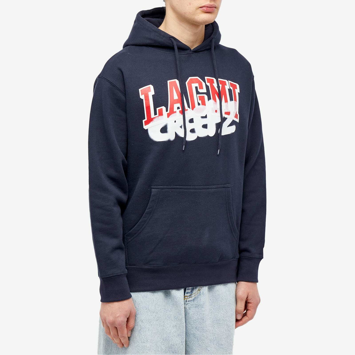 Creepz Men's Tagged Collegiate Hoodie in Navy