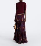 Etro Tiered silk-blend jacquard maxi skirt
