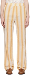 young n sang Beige Striped Trousers