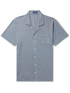 Peter Millar - Amalfi Camp-Collar Striped Stretch-TENCEL Lyocell and Cotton-Blend Shirt - Blue