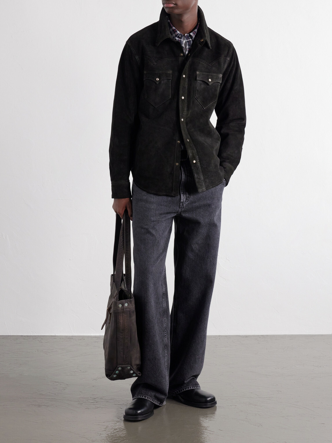 RRL - Willett Suede Jacket - Black