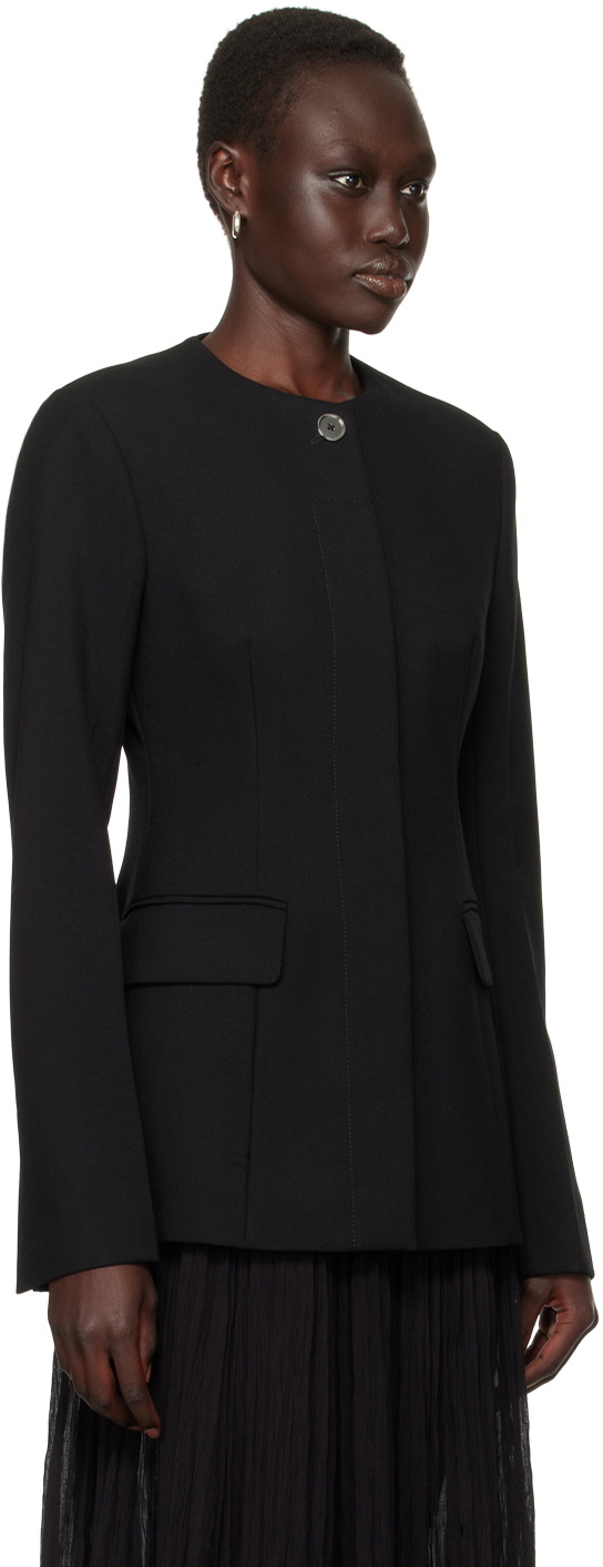 TOTEME Black Collarless Cinched Jacket Toteme