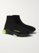 BALENCIAGA - Speed LT Stretch-Knit Slip-On Sneakers - Black