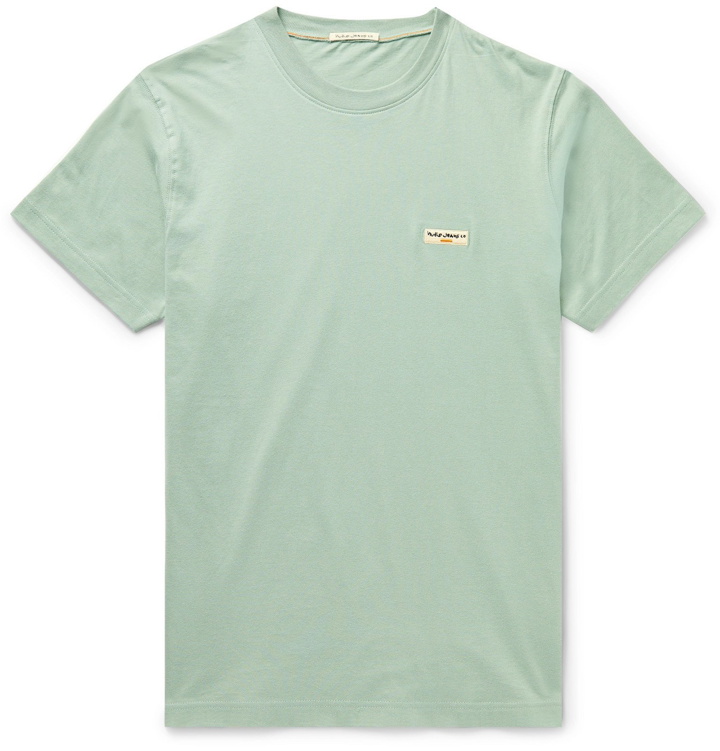 Photo: Nudie Jeans - Daniel Logo-Appliquéd Organic Cotton-Jersey T-Shirt - Green