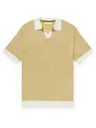 Mr P. - Slim-Fit Honeycomb-Knit Cotton Polo Shirt - Yellow