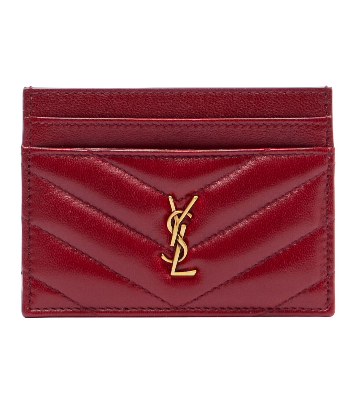 Saint Laurent - Cassandre croc-effect leather card holder Saint