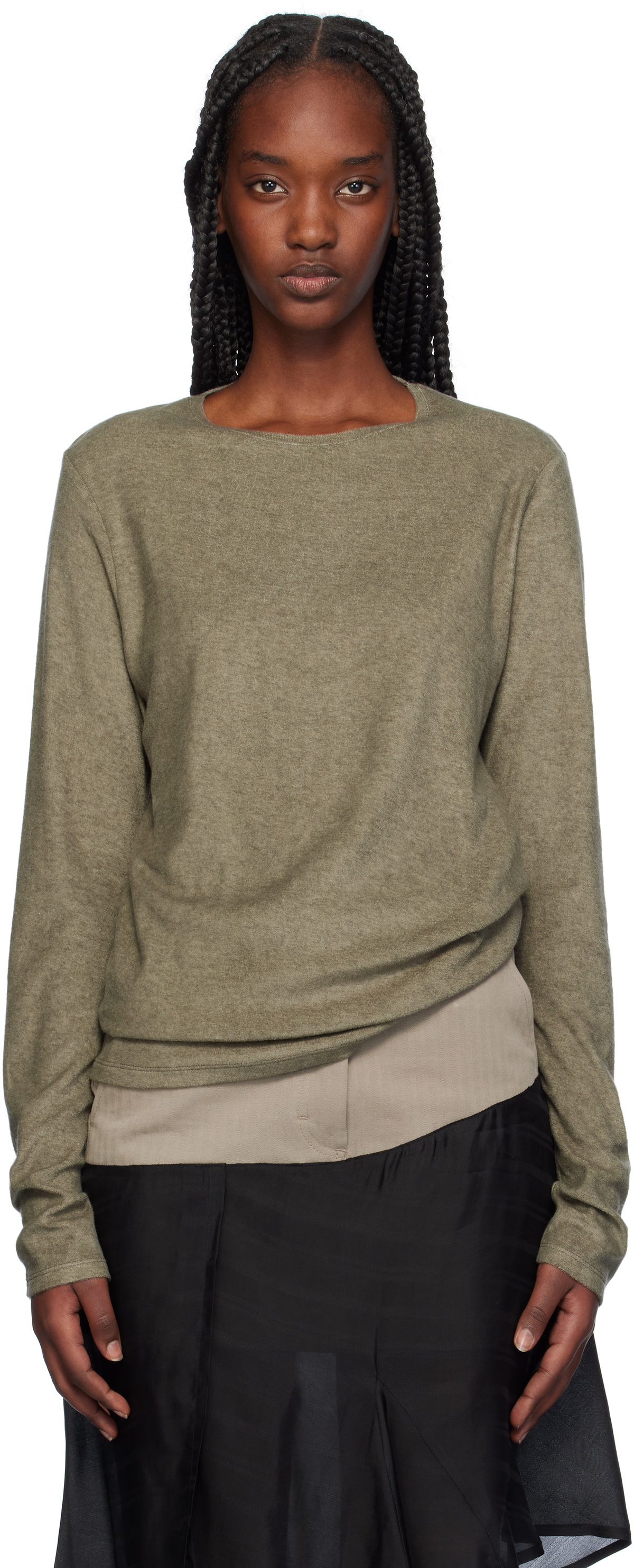 OUR LEGACY Khaki Regular Longsleeve T-shirt