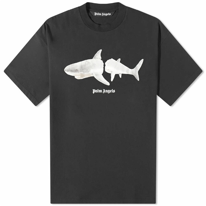 Photo: Palm Angels Men's Shark T-Shirt in Black/White