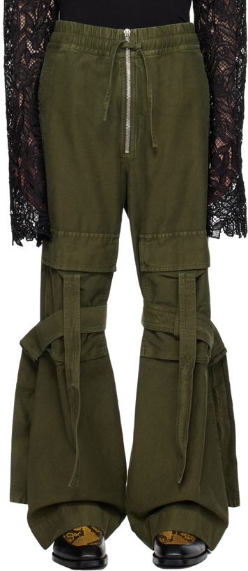 Photo: Dries Van Noten Khaki Cinch Strap Trousers