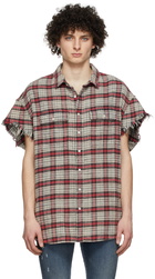 R13 Grey & Red Cut-Off Shirt