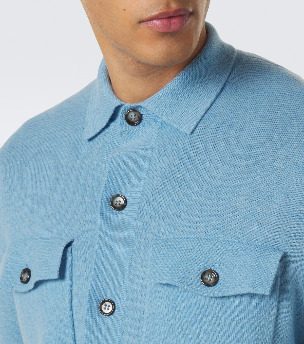 Allude Knitted wool and cashmere shirt