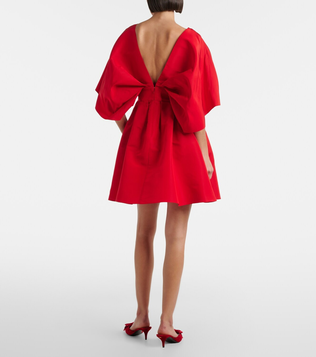 Carolina Herrera Fan gathered silk minidress