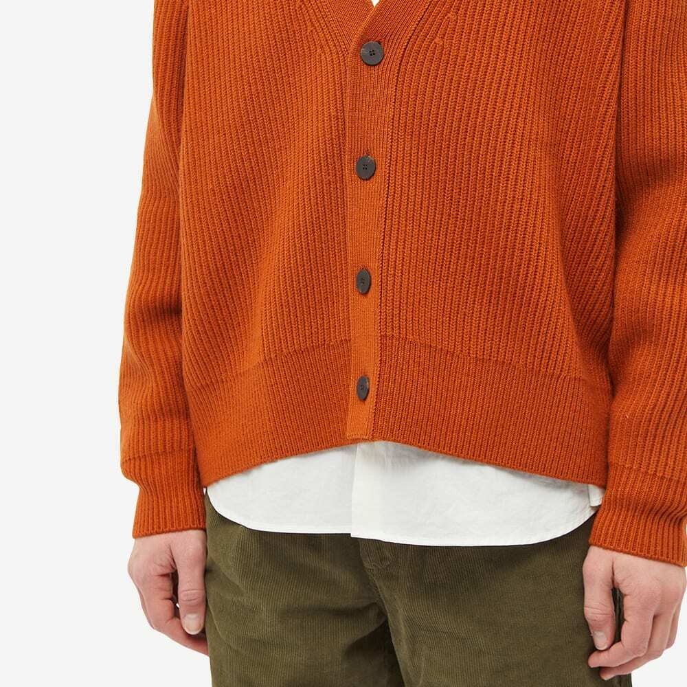 STUDIO NICHOLSON オレンジ カーディガン S Studio Nicholson Men's Auxil 5 Gauge Fisherman Rib Knit Cardigan