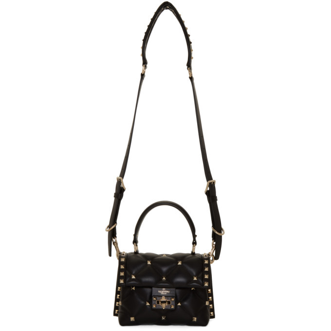 Valentino Metallic Silver Quilted Leather Mini Candystud Top Handle Bag  Valentino