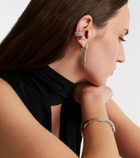 Yeprem 18kt white gold (750/1000) single clip-on earring with ruby and diamonds