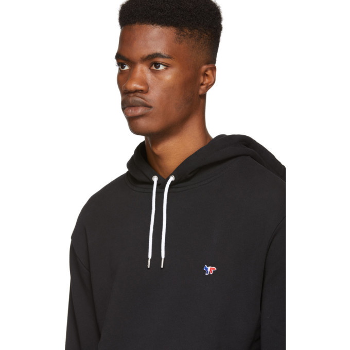 Maison Kitsune Black Tricolor Fox Patch Hoodie Maison Kitsune