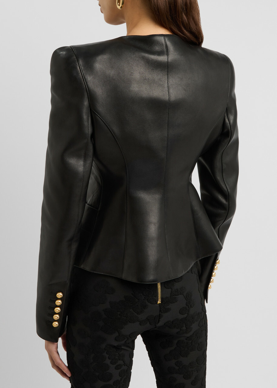 Balmain Leather Jacket Black