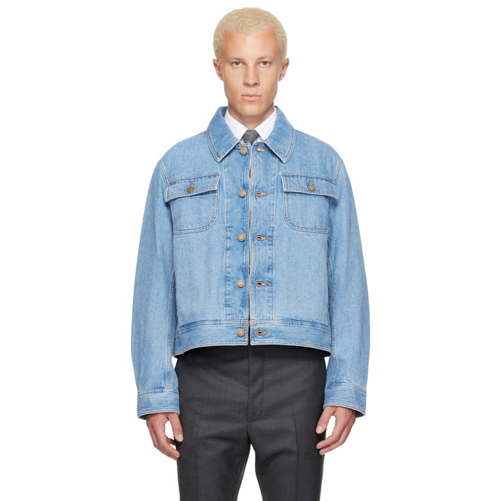 Photo: Thom Browne Blue Selvedge Backstrap Utility Denim Jacket