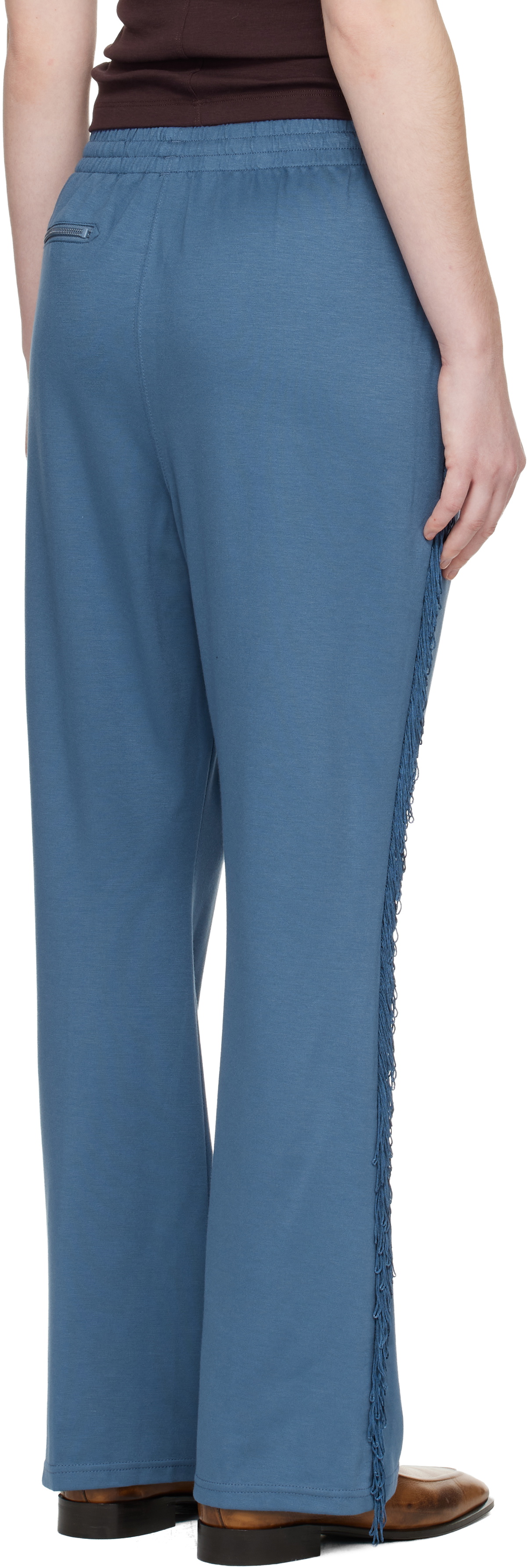 NEEDLES Blue Fringe Boot-Cut Track Pants