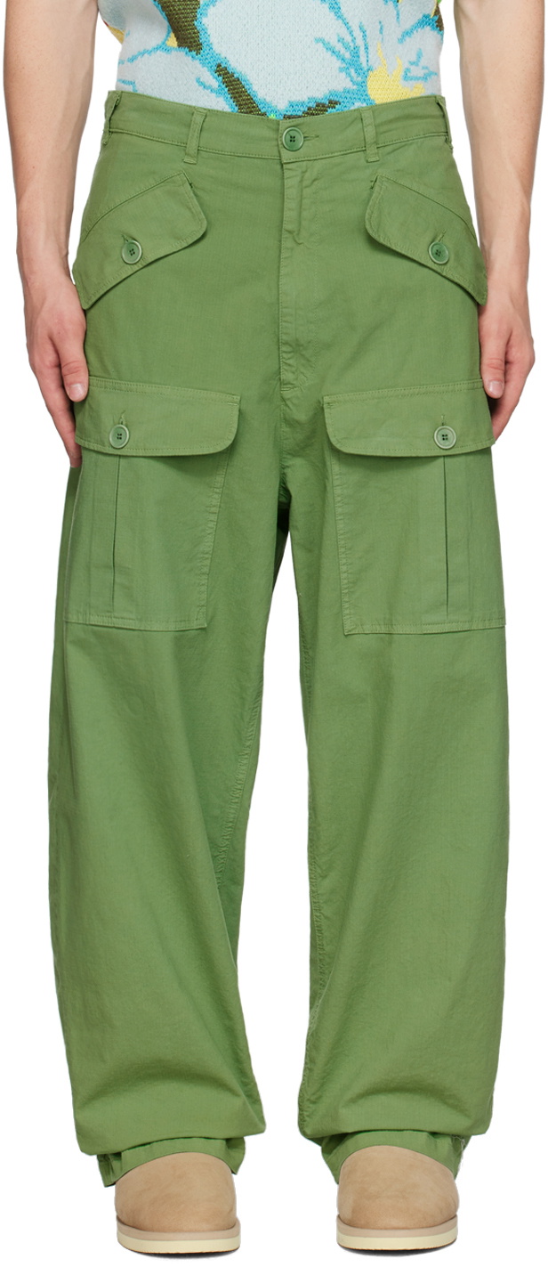 Sky High Farm Workwear Green Relaxed-Fit Cargo Pants Sky High Farm Workwear