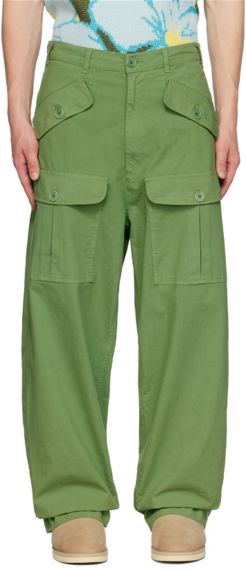 Photo: Sky High Farm Workwear Green Relaxed-Fit Cargo Pants