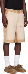 Dime Beige Carpenter Denim Shorts