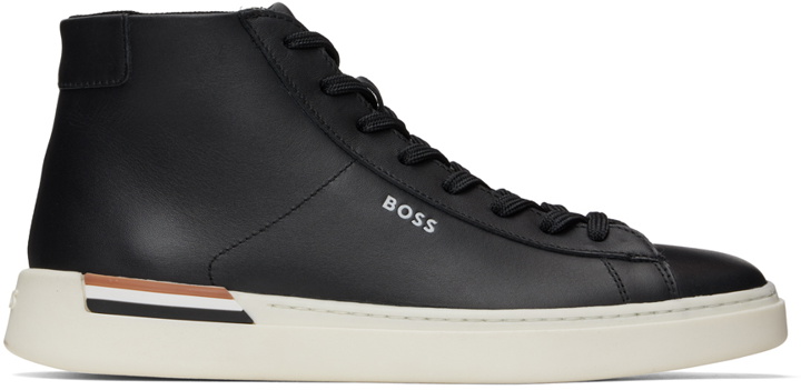 Photo: BOSS Black Logo High-Top Sneakers