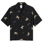 Visvim Men's Crosby Short Sleeve Shirt in Black